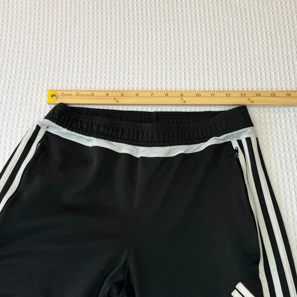 Adidas Climacool Soccer Training Pants Mens Small Black White Stripe Joggers